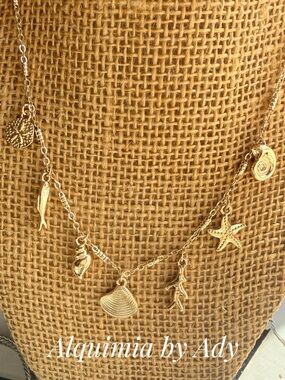 Alquimia Gold Sea Charm Pendant Necklace